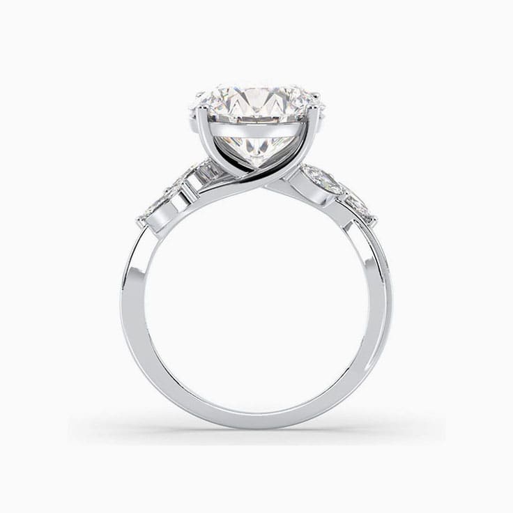 Solitaire round diamond engagement ring