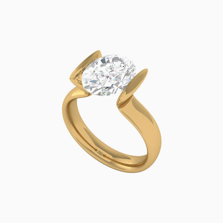 Solid Gold and Oval Ring