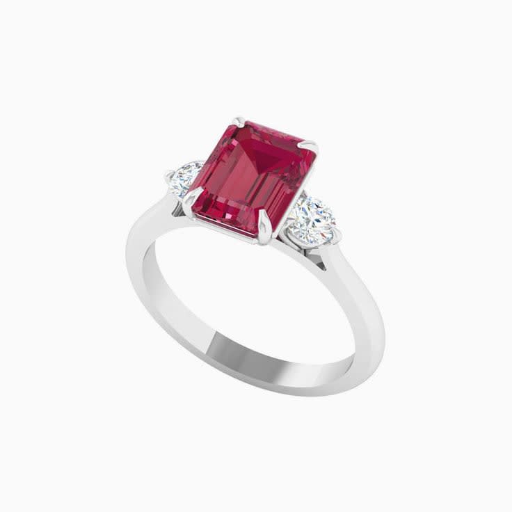 Ruby Trilogy Engagement Ring