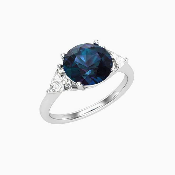 Alexandrite Trilogy Engagement Ring