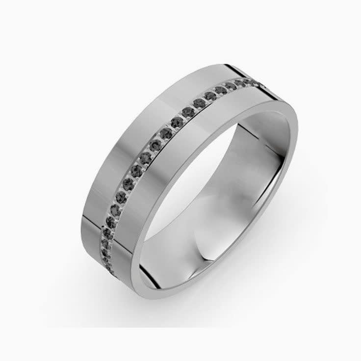 Platinum 600 And Black Diamond Ring