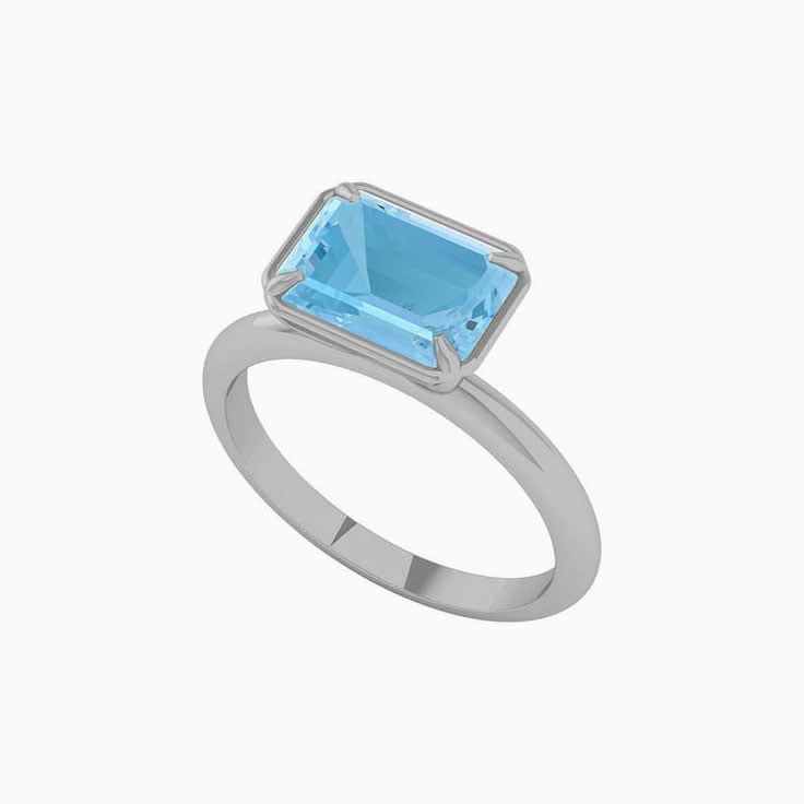 Light Blue Topaz On Bezel Setting