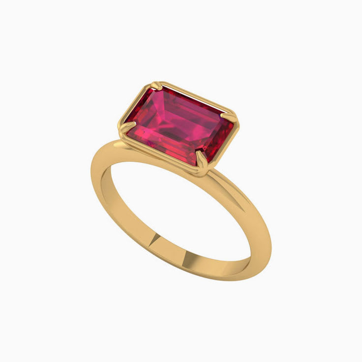 Lab Ruby And Gold Ring