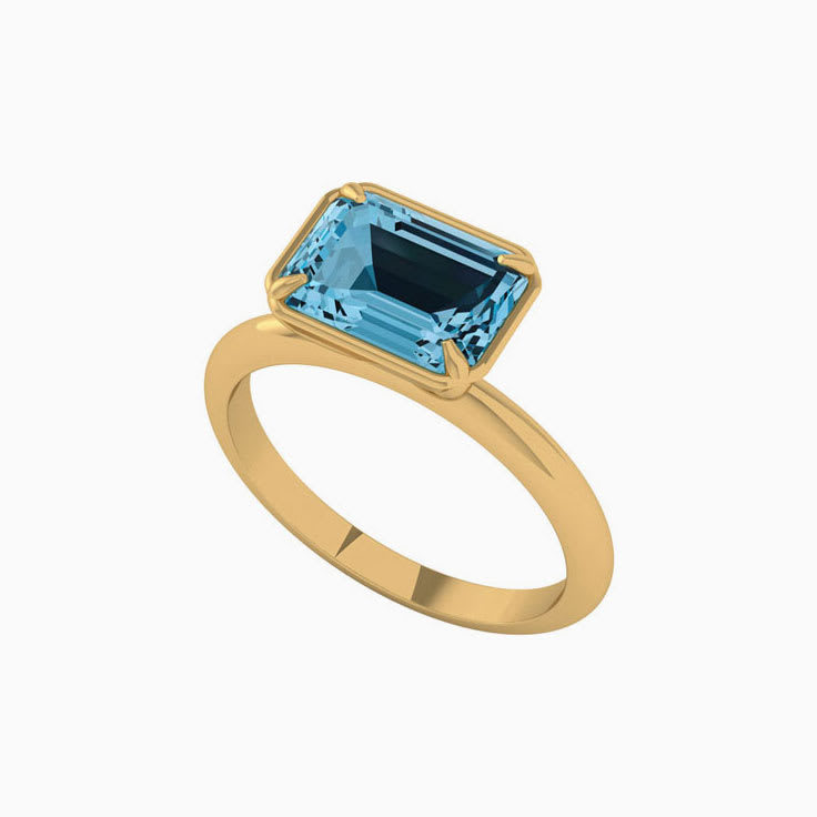 Blue Stone Gold Ring
