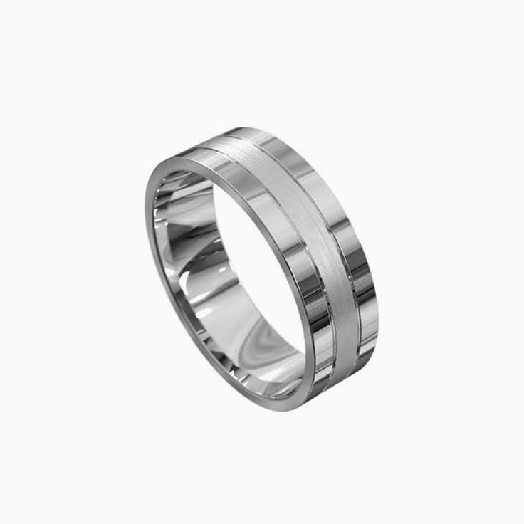 Flat Profile Mens Wedding Ring
