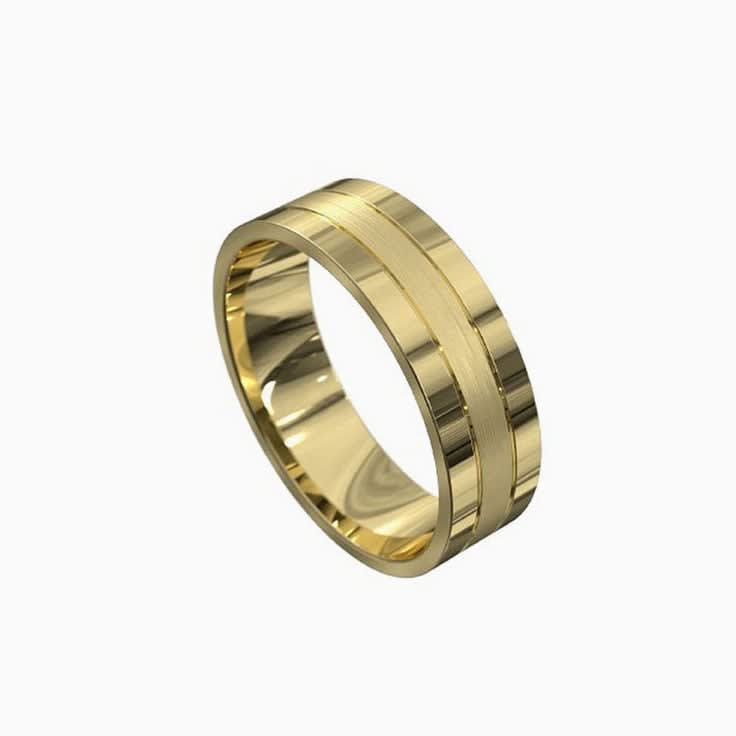 Flat Profile Mens Wedding Ring
