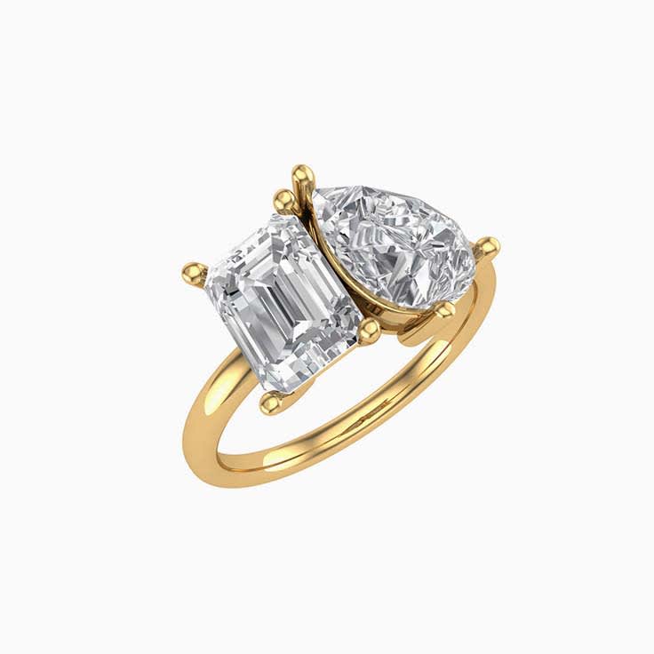 Two Stone Lab Diamond Engagement Ring