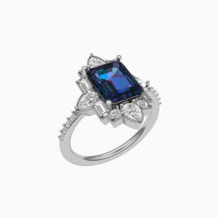 Antique Alexandrite Engagement Ring