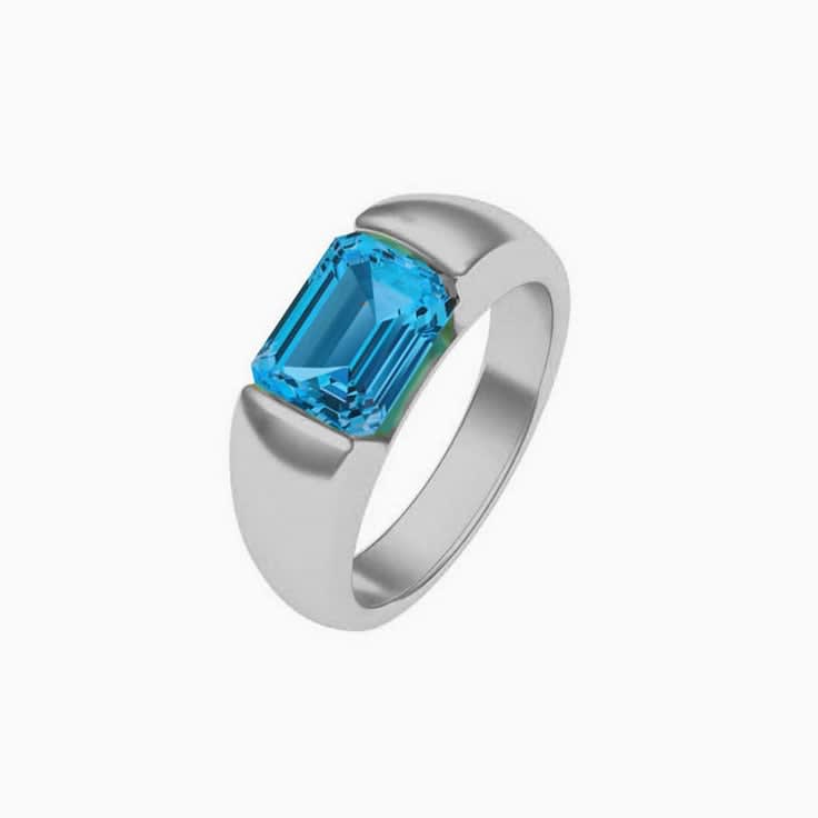 Blue Topaz And Gold Ring
