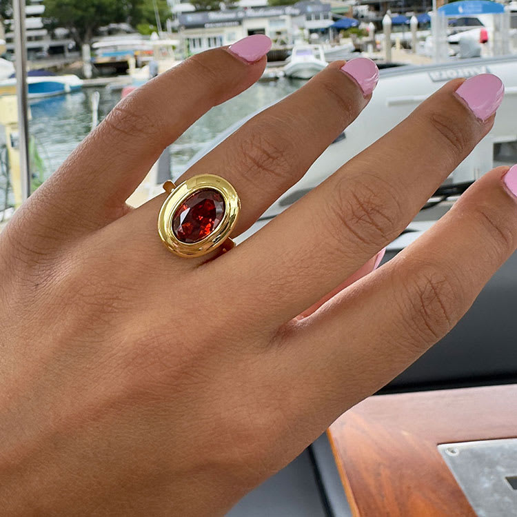 Garnet And Gold Ring