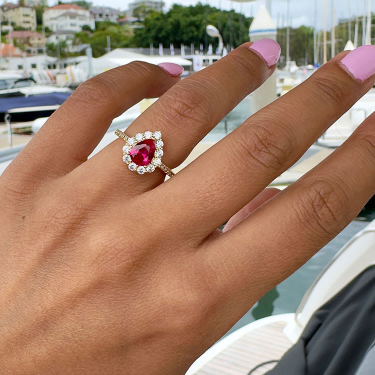 Pear Shaped Ruby Ring