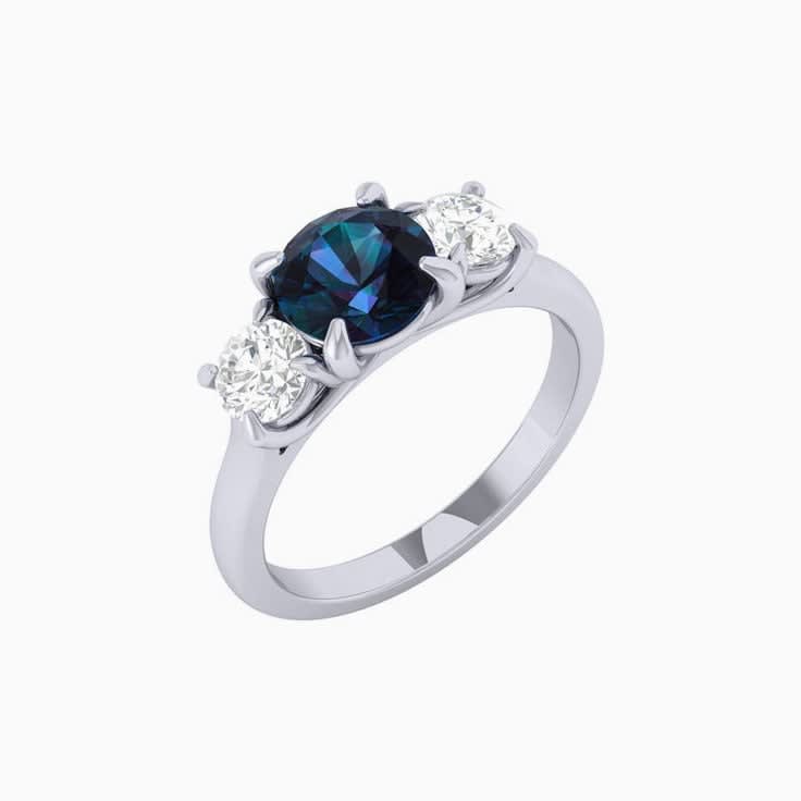 Alexandrite trilogy ring