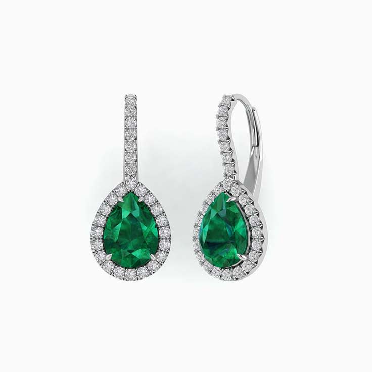 Green emerald drop earrings