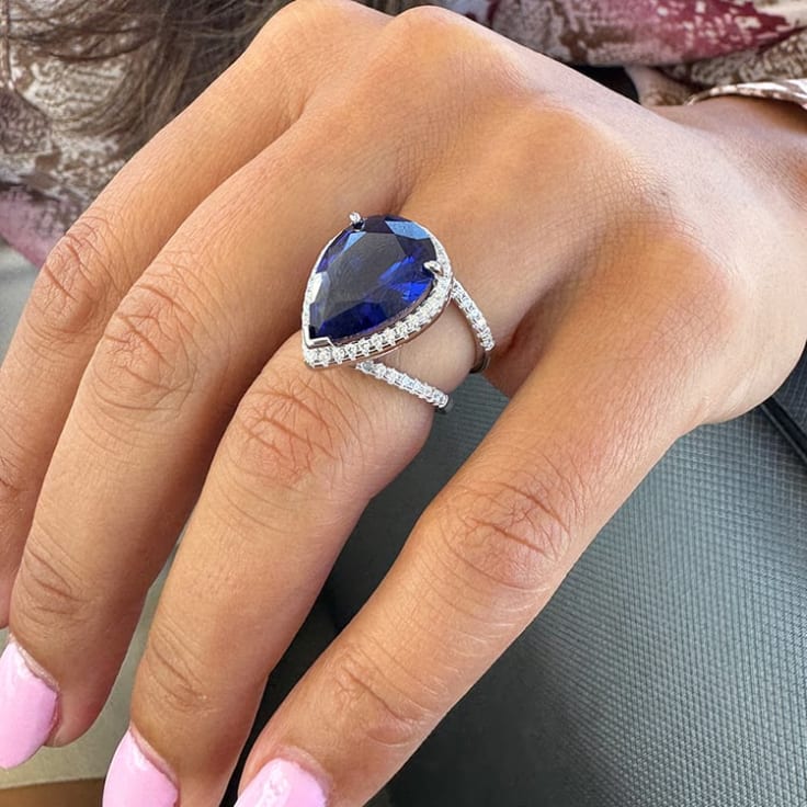 London blue topaz cocktail ring white gold