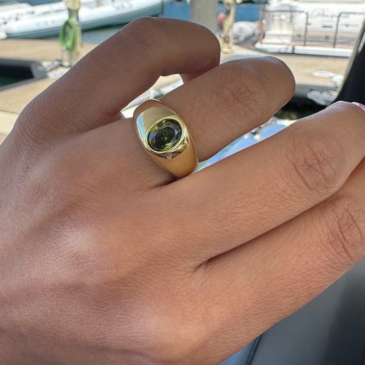 Peridot signet ring