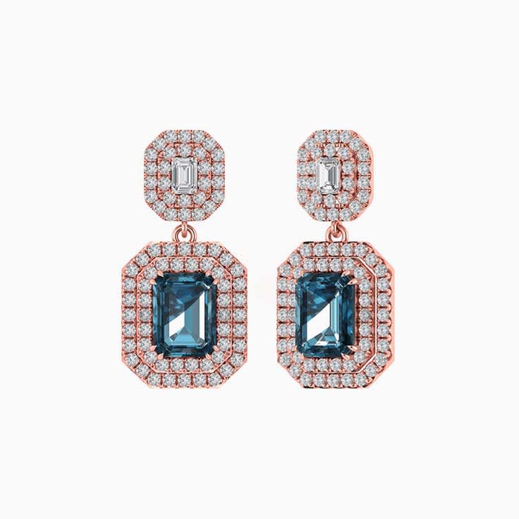 Teal Sapphire drop earrings