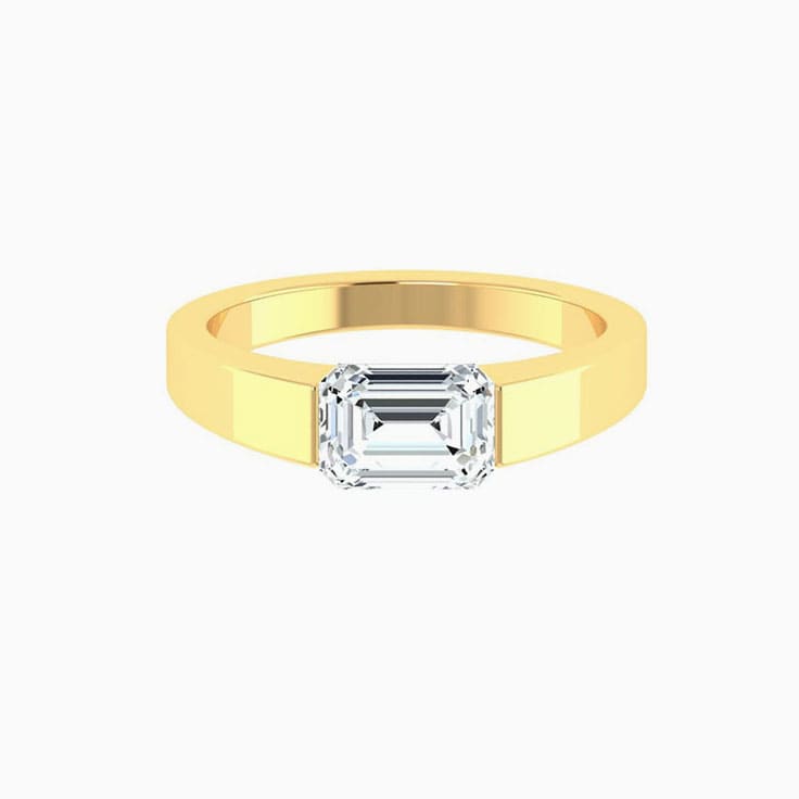 Lab emerald diamond and gold ring
