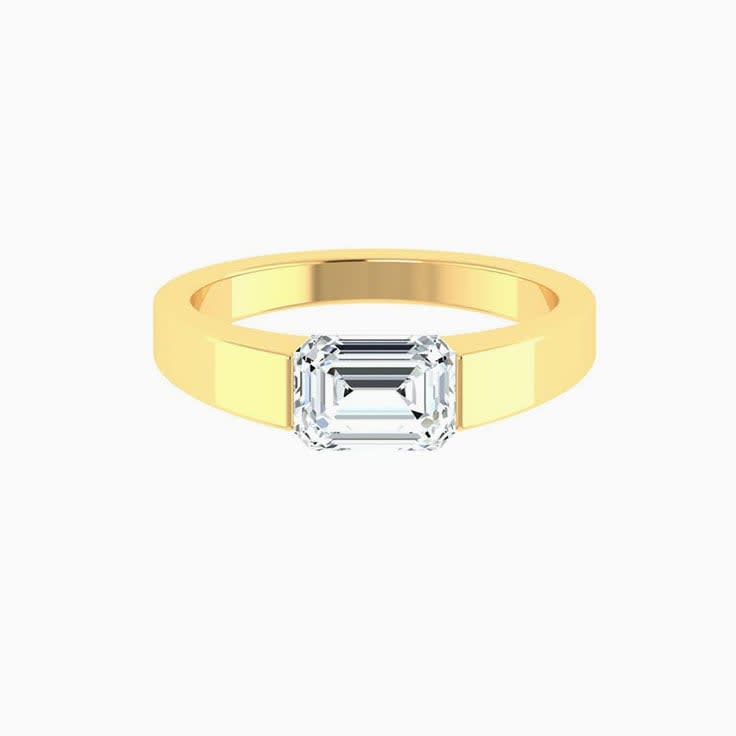 Lab emerald diamond and gold ring