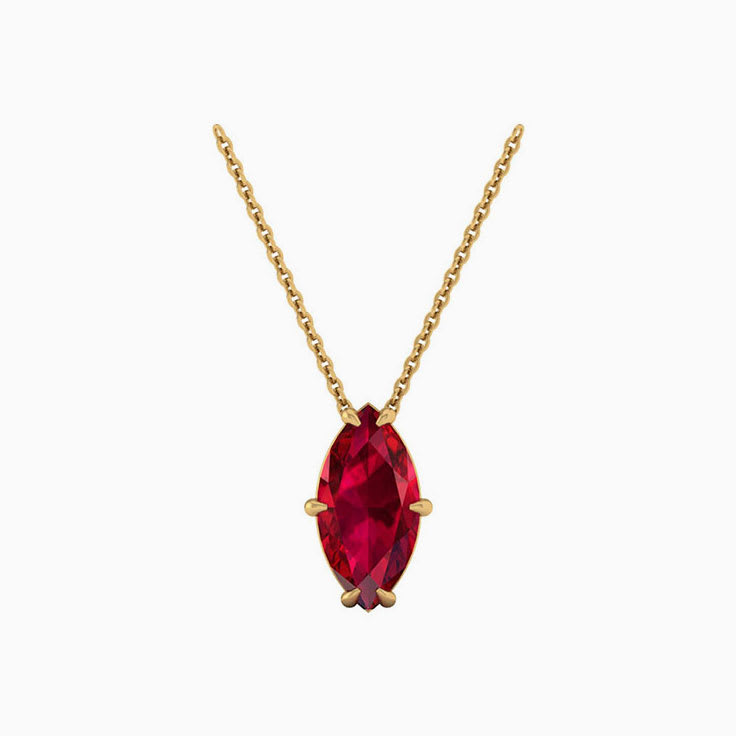 Marquise cut ruby Solitaire Necklace