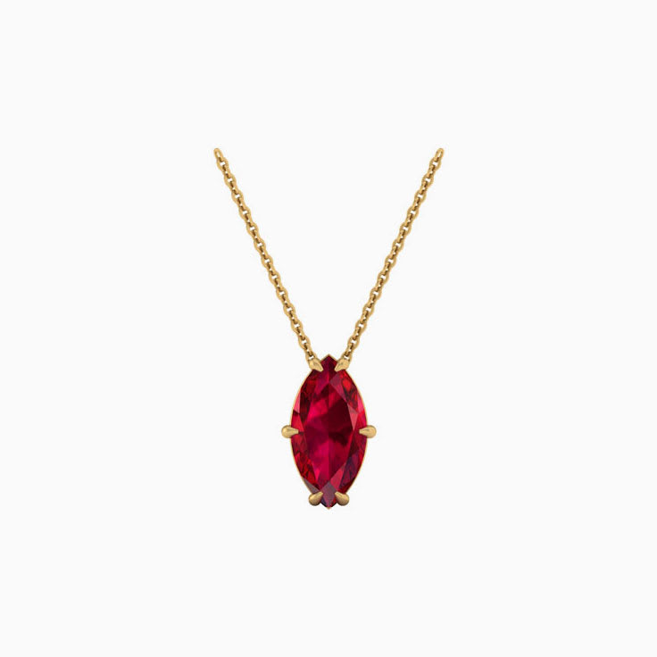 Marquise cut ruby Solitaire Necklace