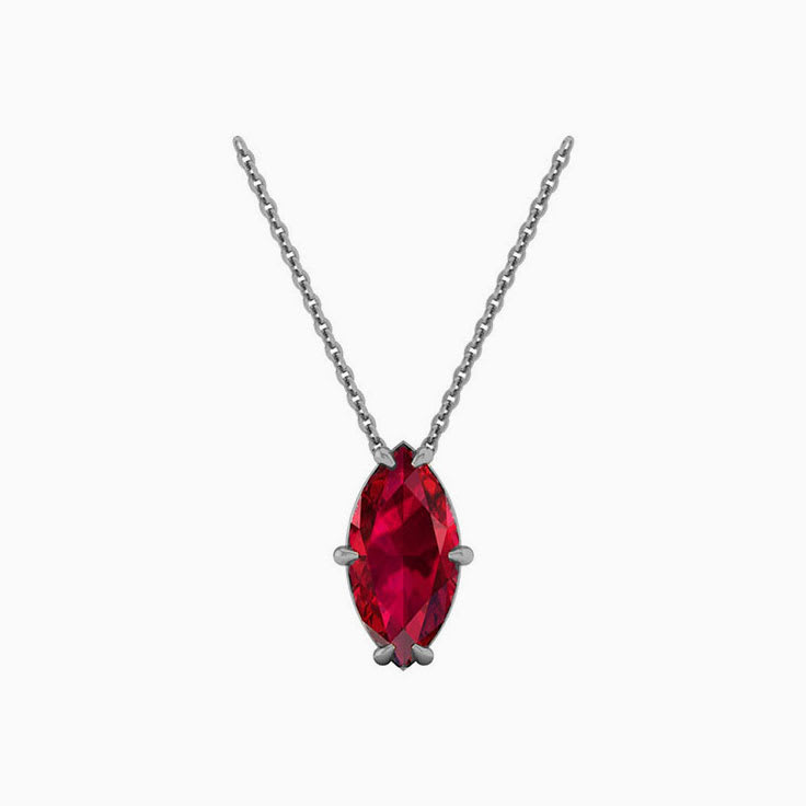 Marquise cut ruby Solitaire Necklace