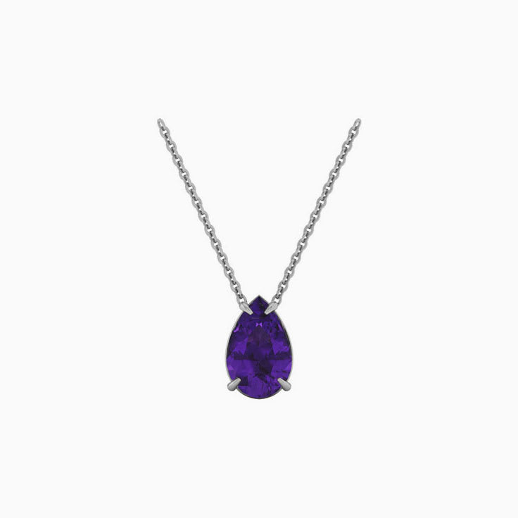 Amethyst pear shaped Necklace
