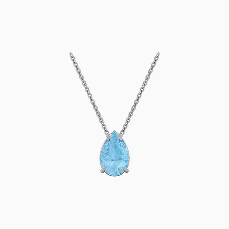 Aquamarine Solitaire Necklace