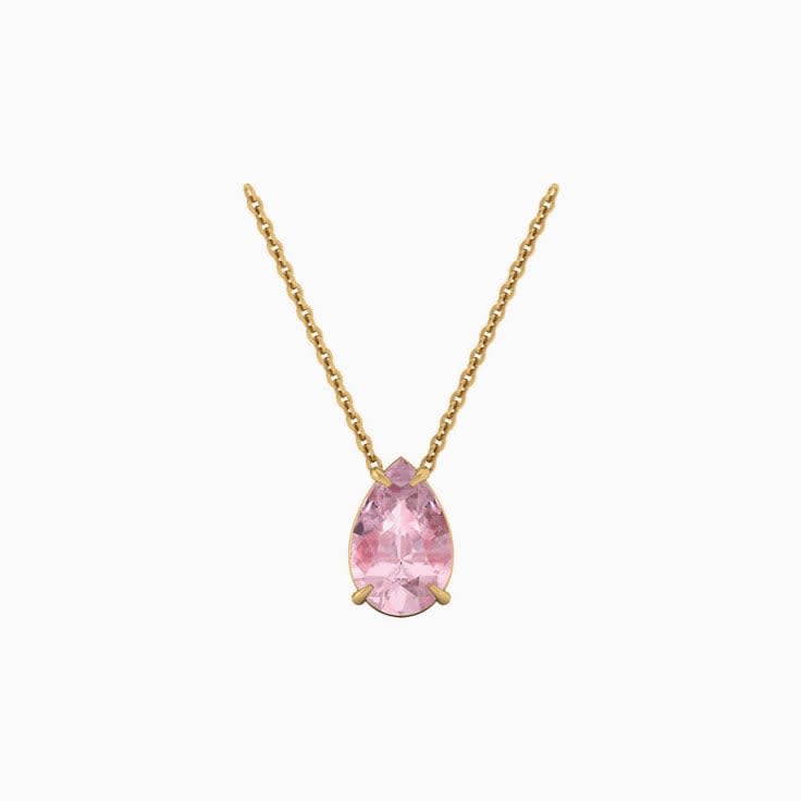 Morganite pear Solitaire Necklace