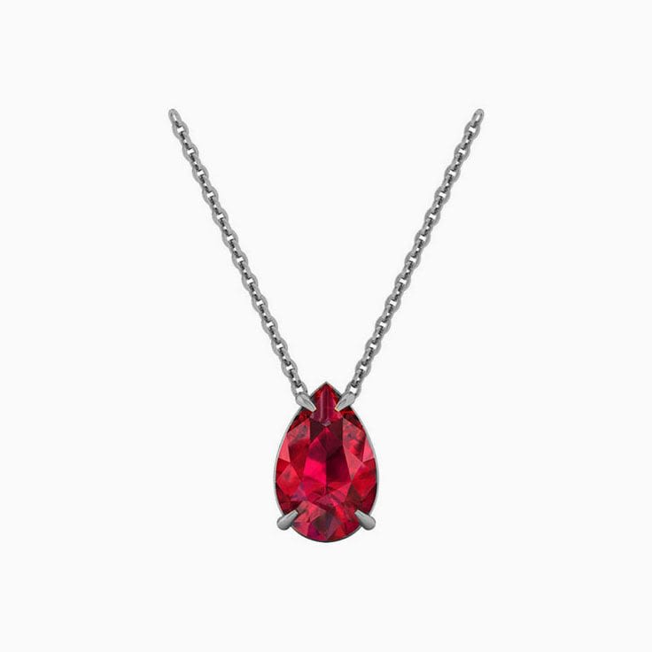 Pear Ruby Necklace