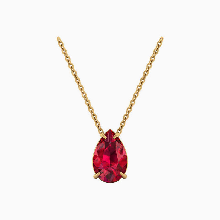 Pear Ruby Necklace