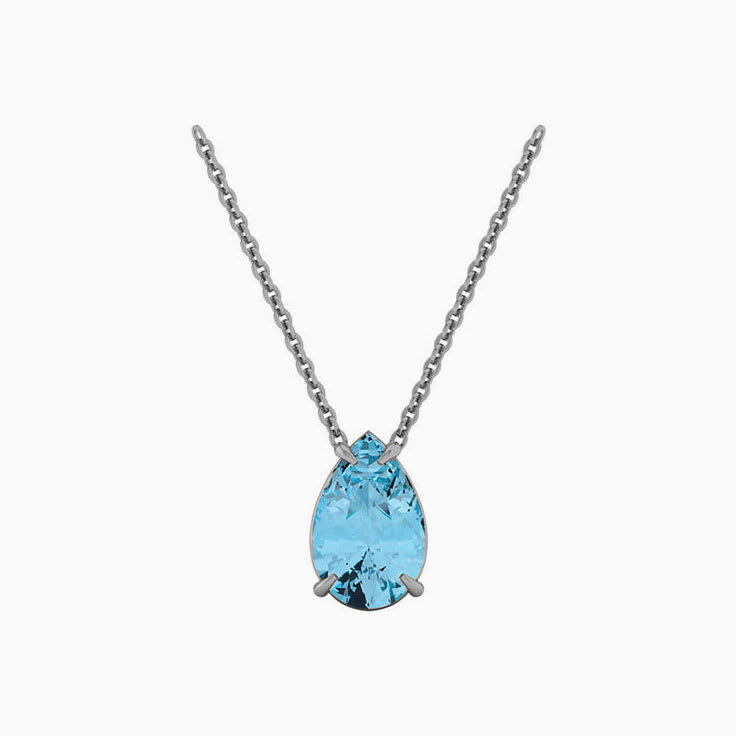 Pear Blue Topaz Necklace
