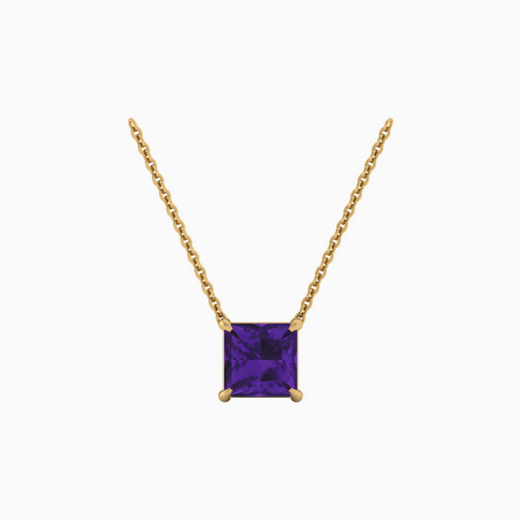 Square Amethyst Necklace