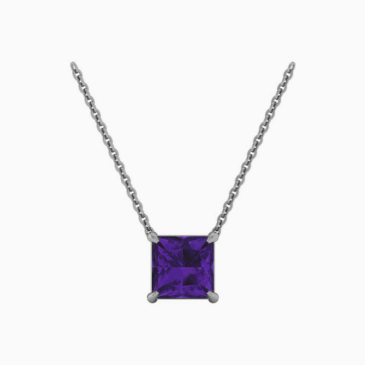 Square Amethyst Necklace