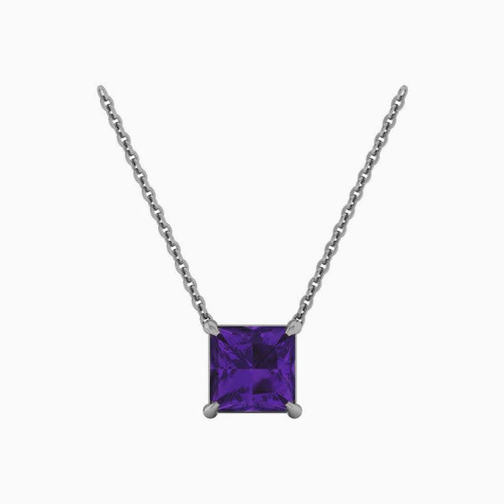 Square Amethyst Necklace