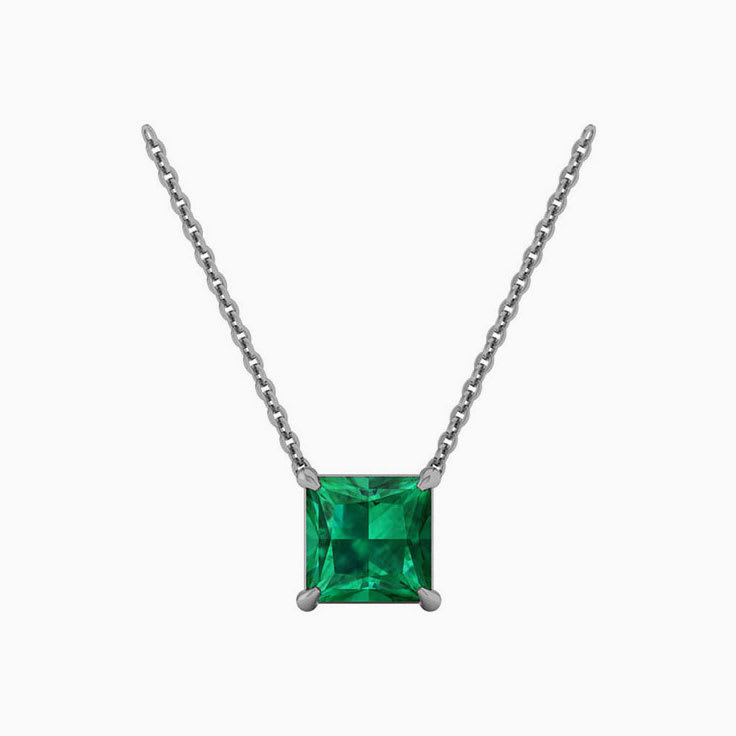 Square Emerald Necklace