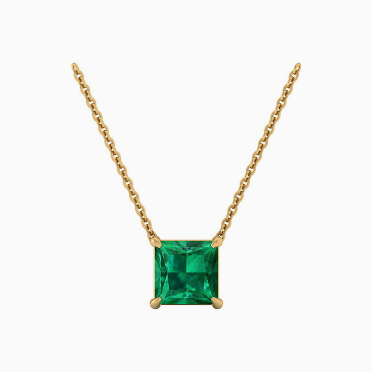Square Emerald Necklace