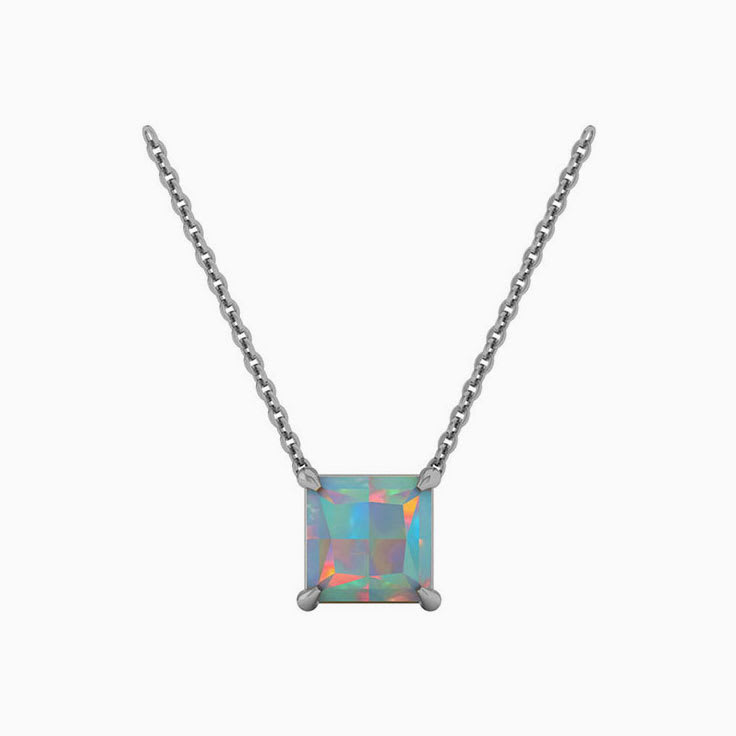 Square Opal Necklace
