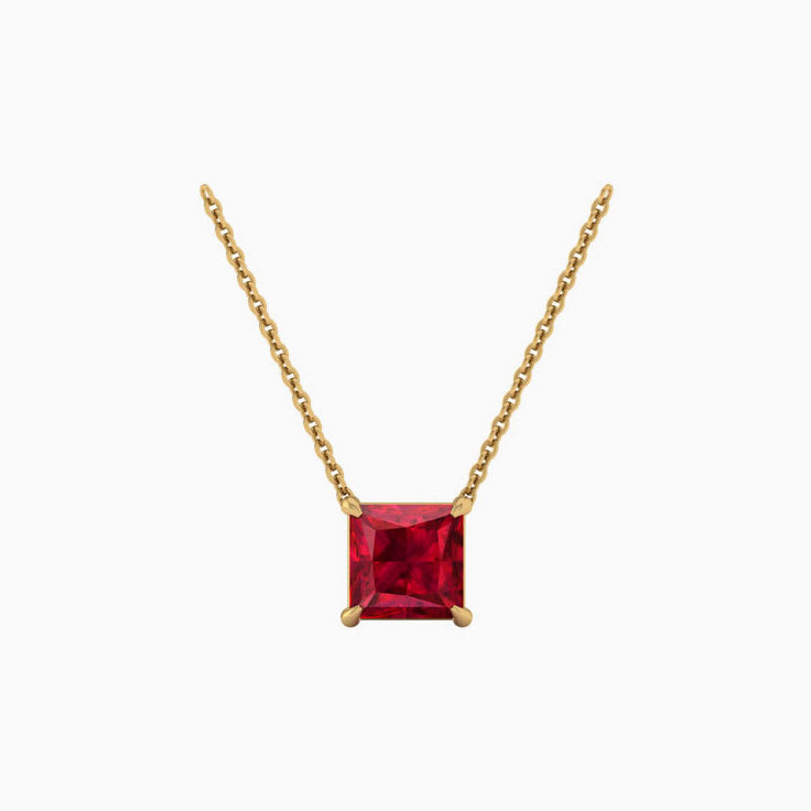 Square Ruby Necklace