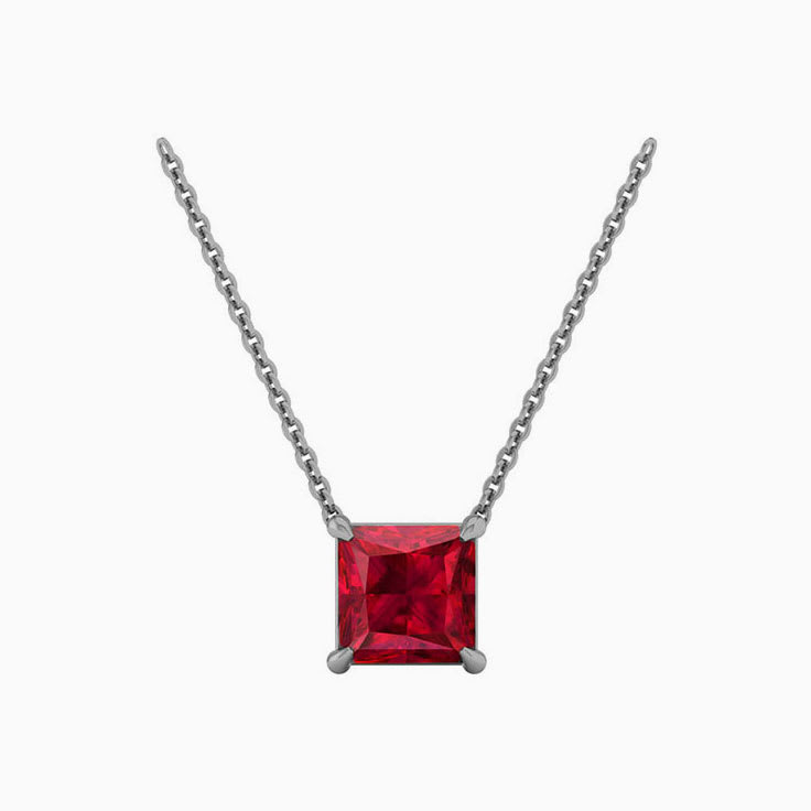 Square Ruby Necklace
