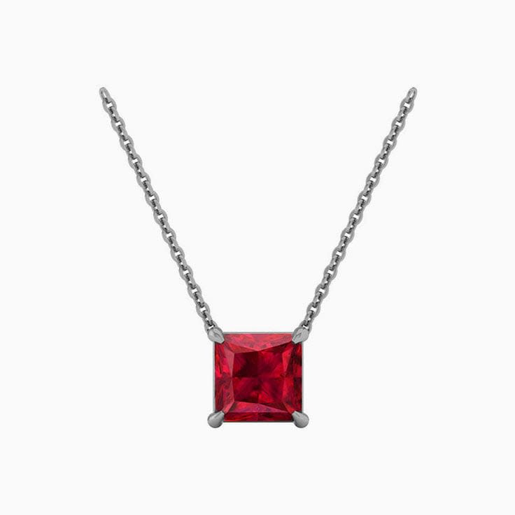 Square Ruby Necklace