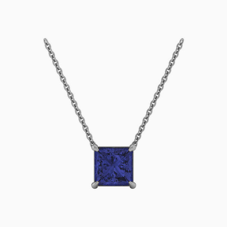 Square Tanzanite Necklace