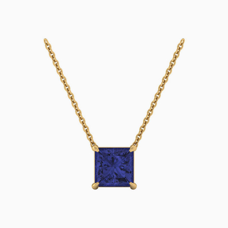 Square Tanzanite Necklace