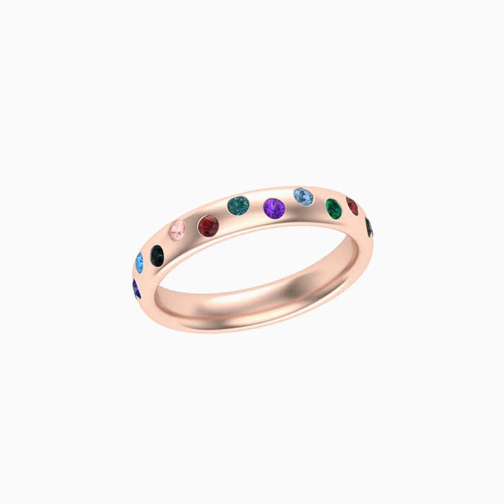 drop set multi gemstone ring
