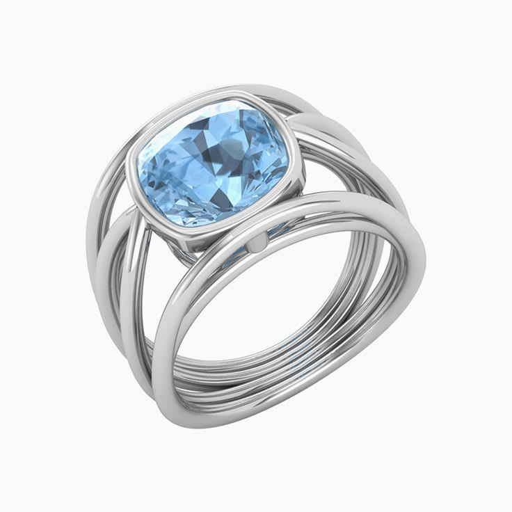 Aquamarine on a Gold Band