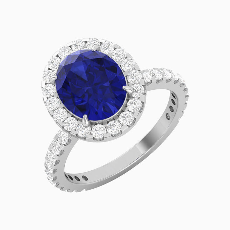 Tanzanite with a Diamond Halo