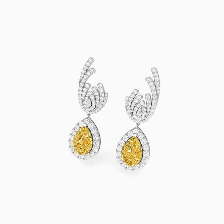 Lab Yellow diamond earrings