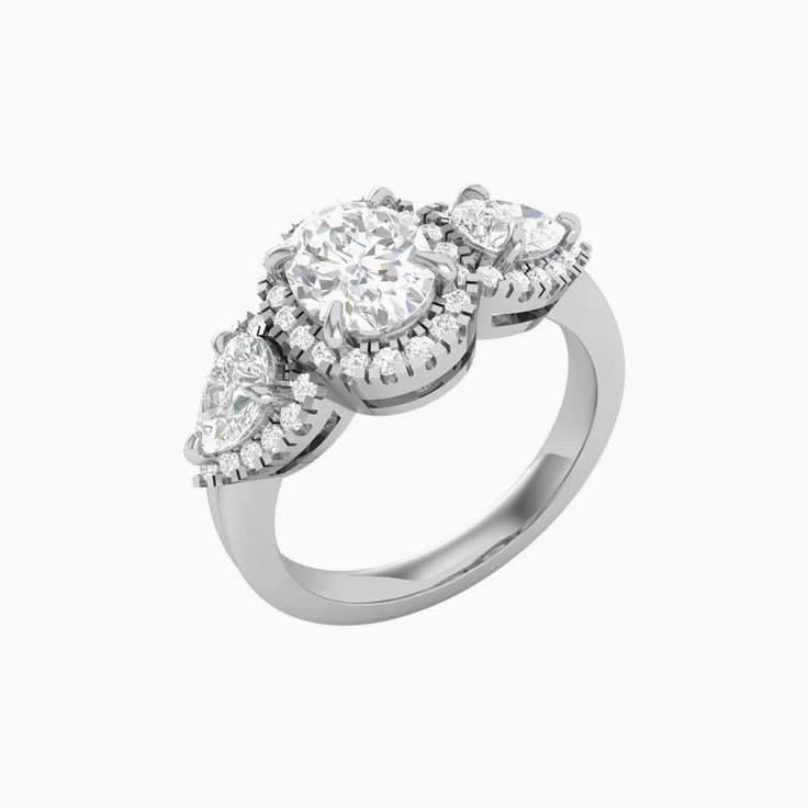 Oval and Pear Trilogy Ring