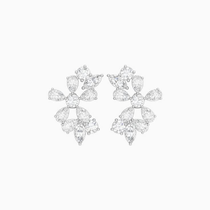 Floral Diamond Studs With Lab Diamonds