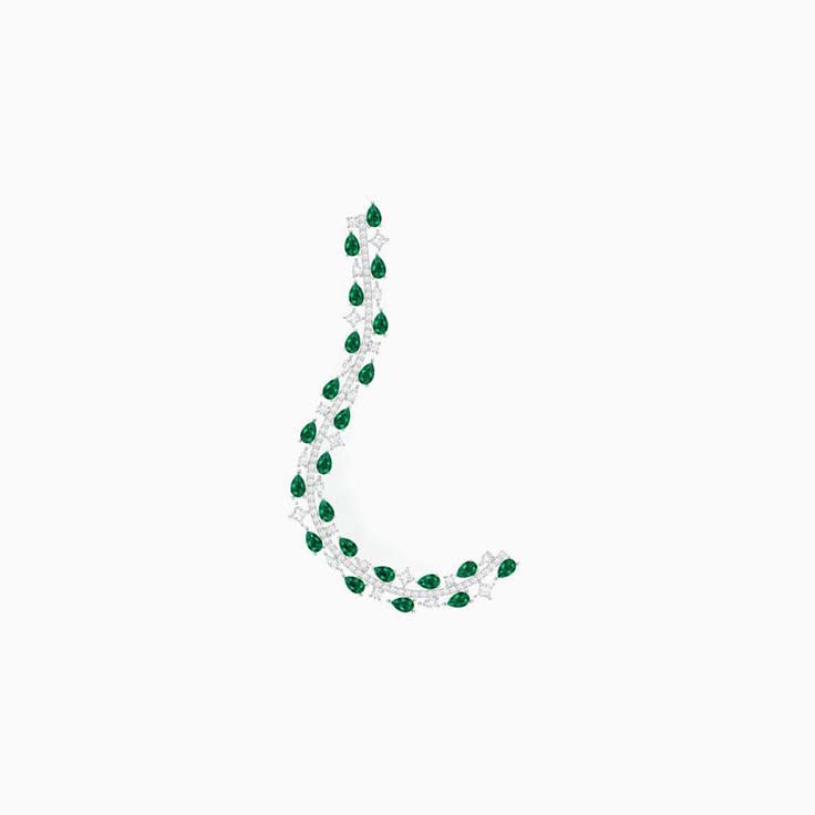 Aristocratic Lab green emerald and diamond bracelet