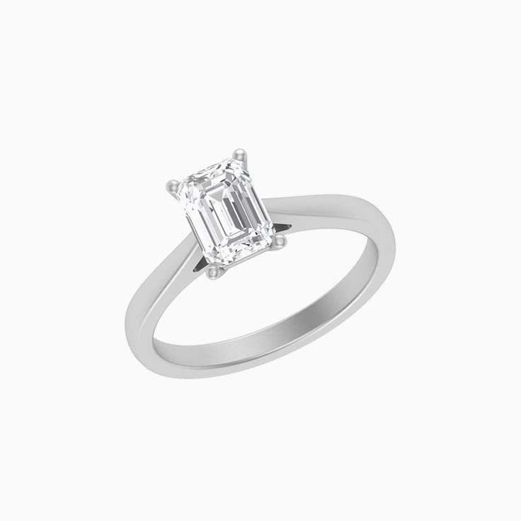 1ct Emerald mossanite engagement ring